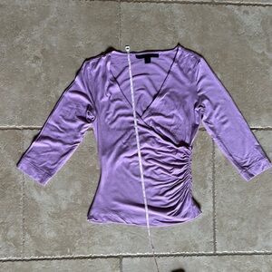 Express Design Studio Lavender Stretchy Wrap Top